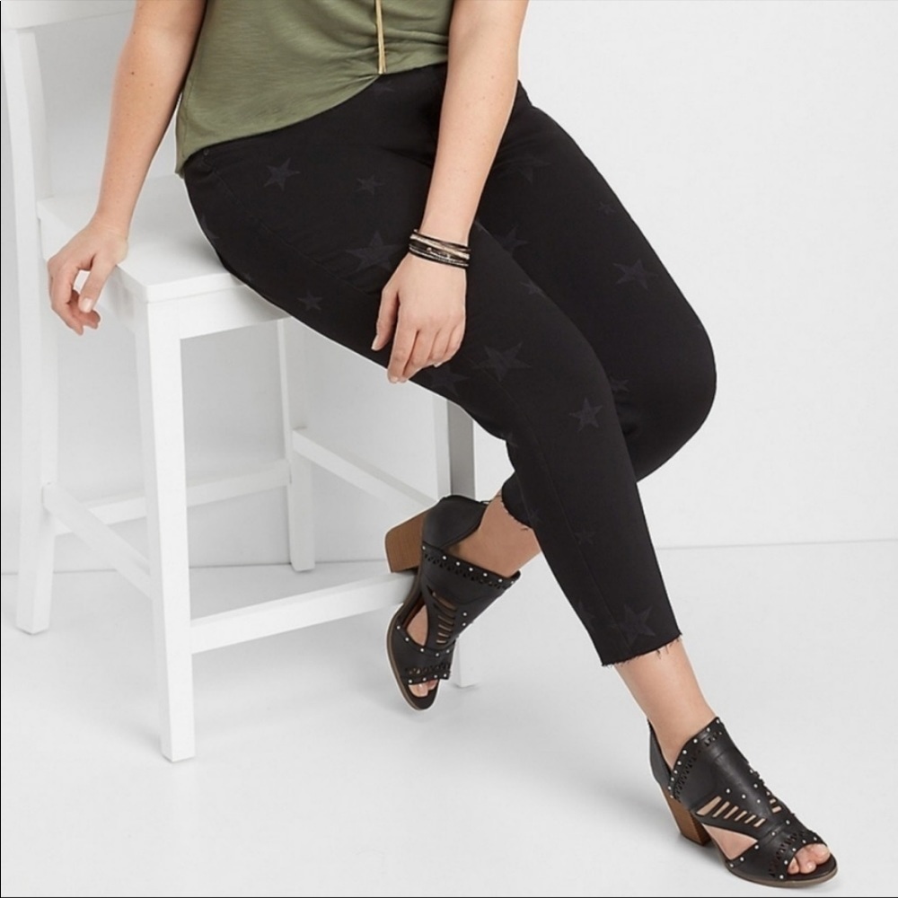 Maurices Black Star Print High-Rise Jeans